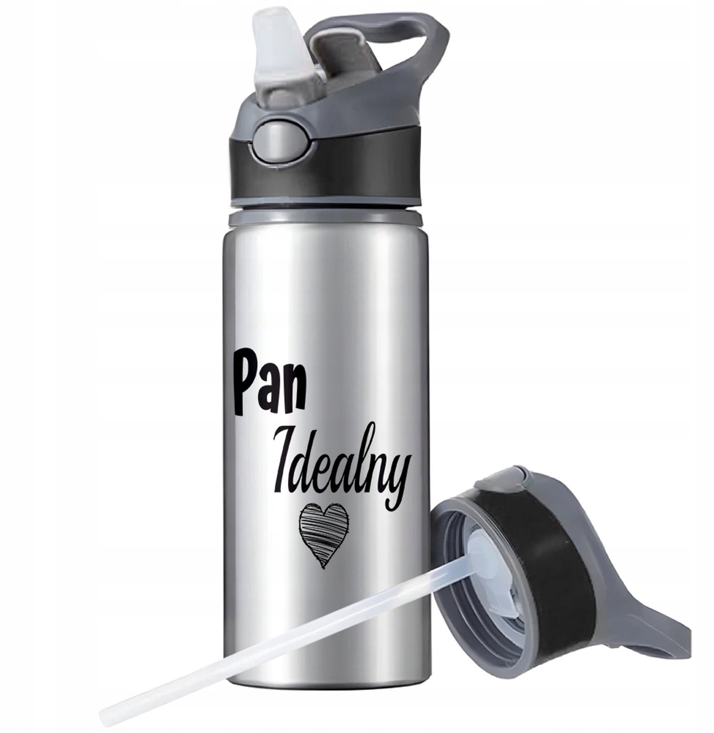 Aluminium Sport Bidon 650ml met Rietje en Handvat