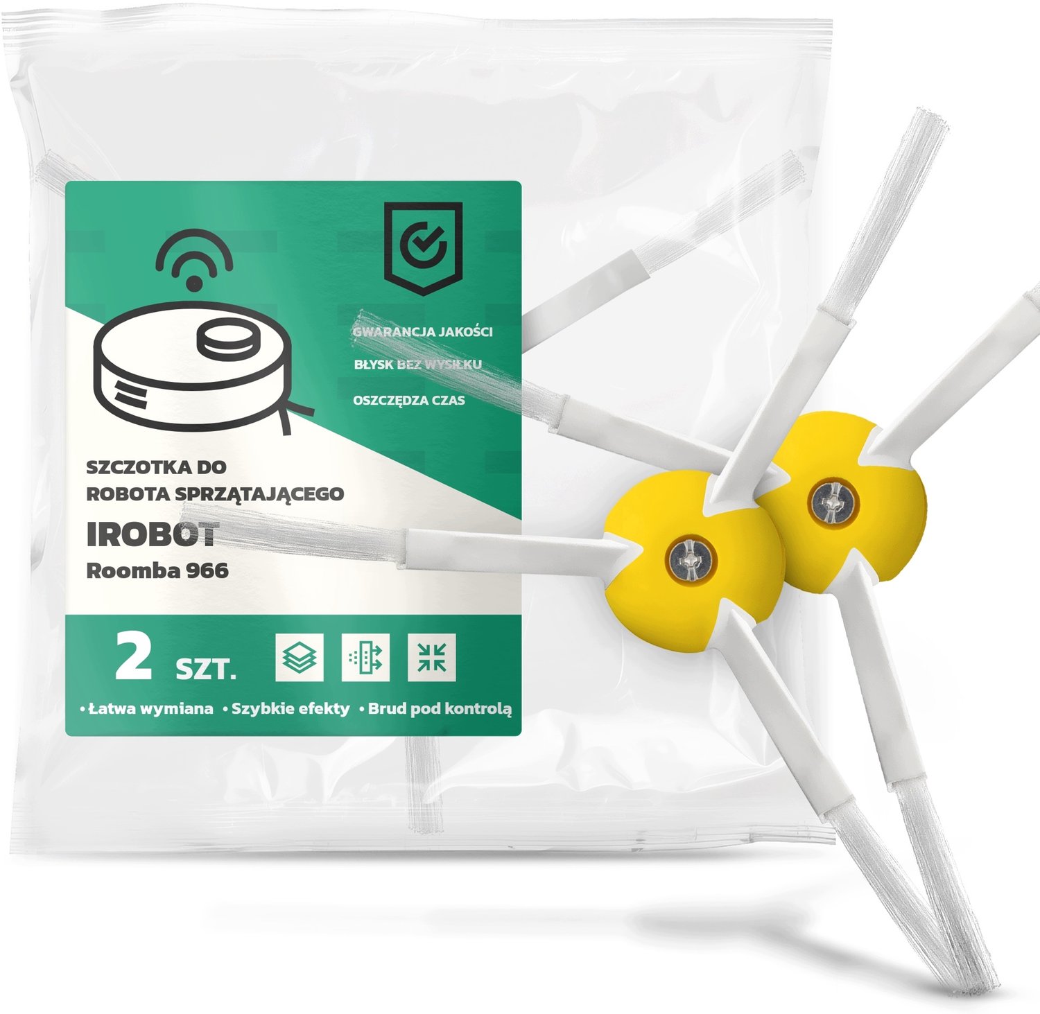 2x Zijborstel voor iRobot Roomba 966 Stofzuigerrobot