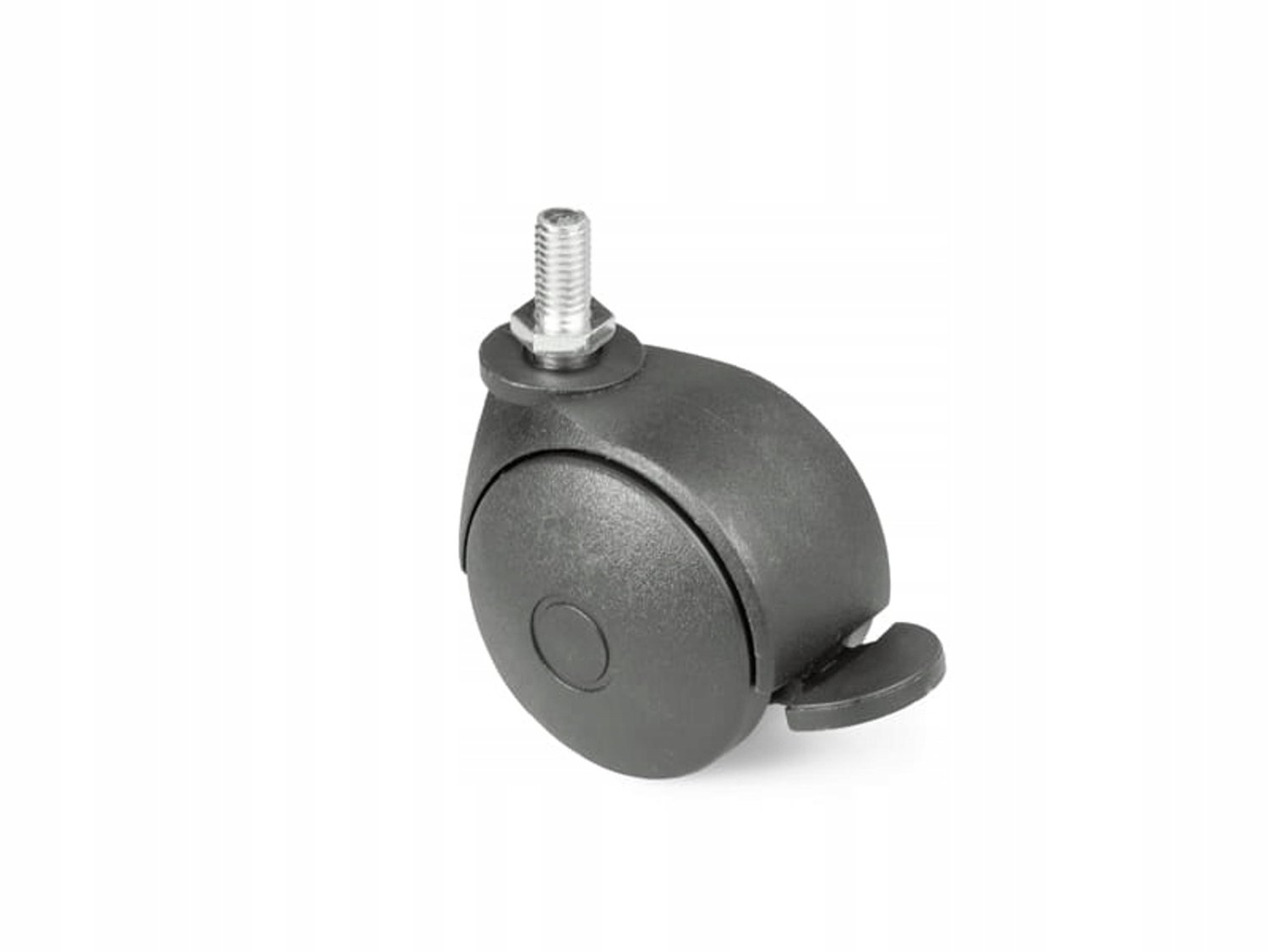 Zwenkbaar meubelwiel met M8 schroefdraad en rem - 50mm
