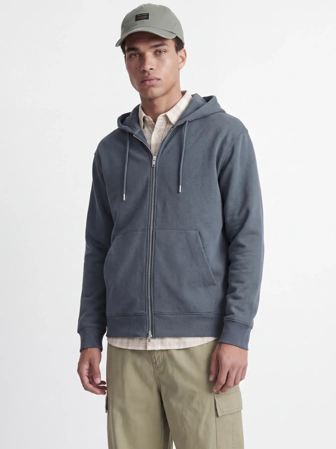 JACK & JONES Ace sweat zip hood regular fit - heren sweatshirt katoenmengsel met capuchon met rits - blauw (turbulence)