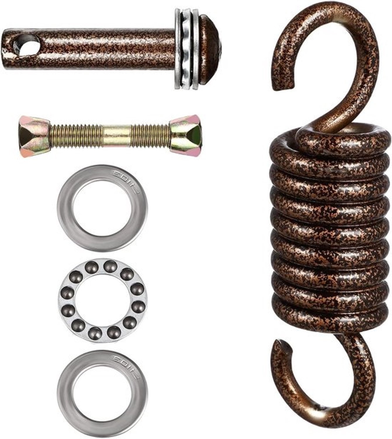 Hangmatstoel ophangset - Schommelhaak veerhaak - Ontspannen buiten - Roestvrij staal 304 - 12 x 3.4 cm - Bruin