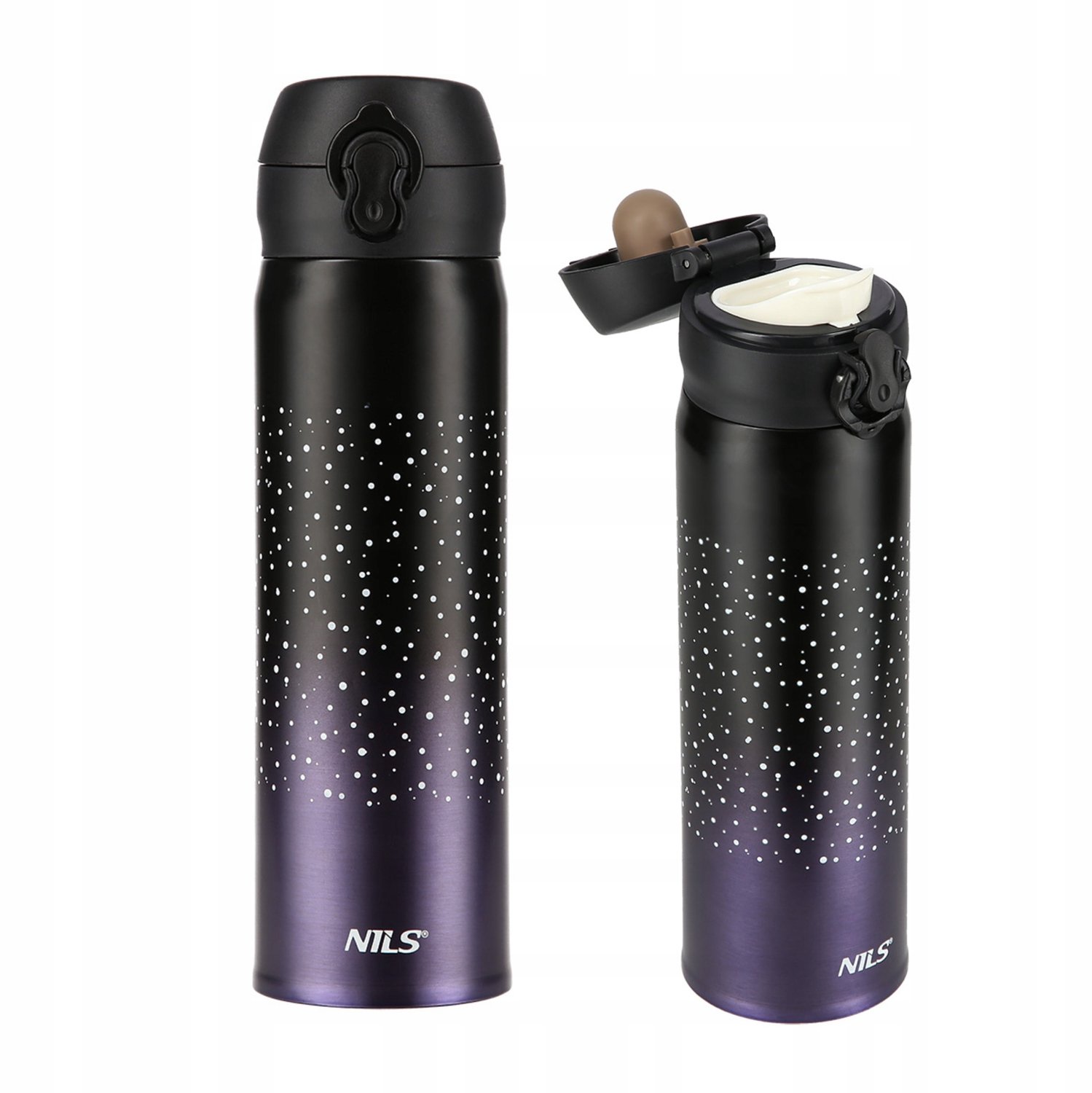 Nils NCB11 Thermobeker 450ml RVS - Lekvrij & Dubbelwandig - Paars