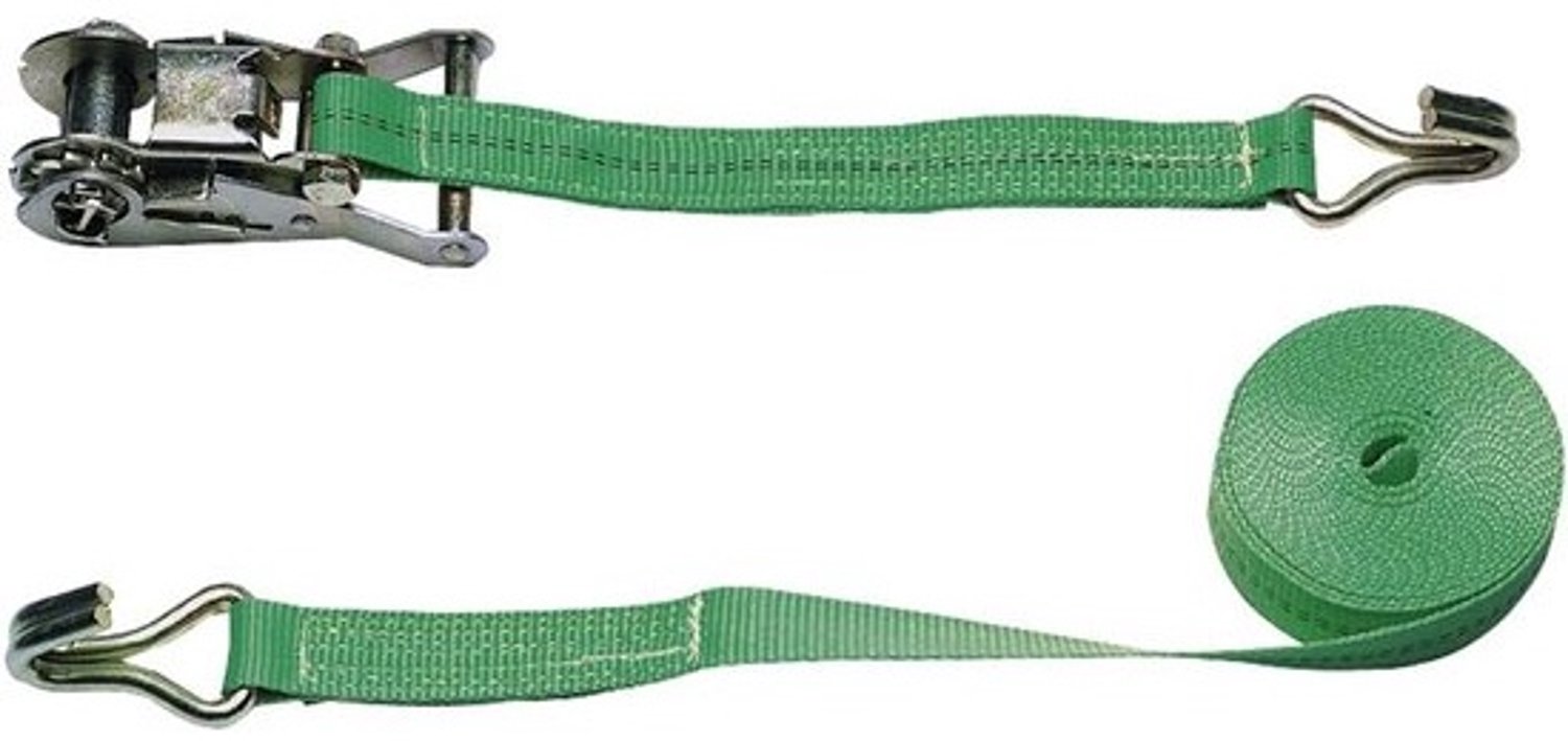 3712 tweedelige spanband - 6 m 25 mm - blistergroen - Eurofarm spanbanden - met ratel
