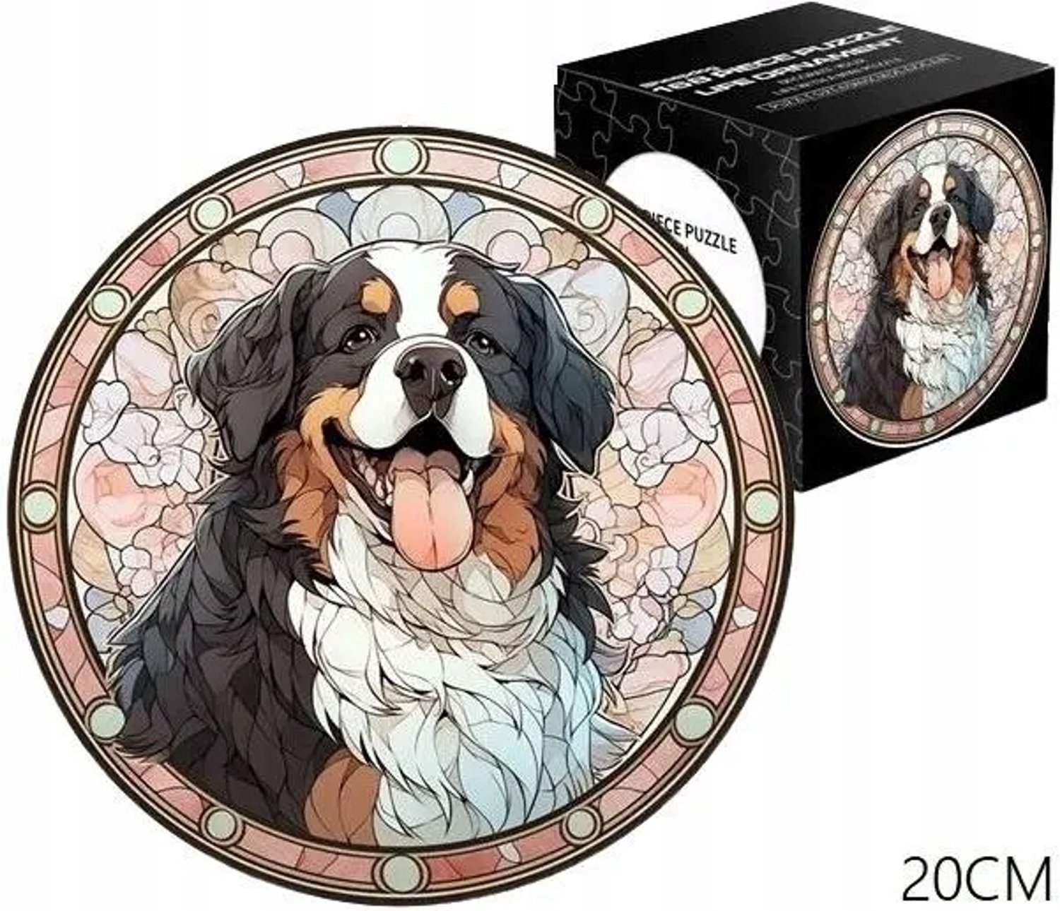 Merkpol Witraż Puzzle 168 Stuk - Berner Sennenhond