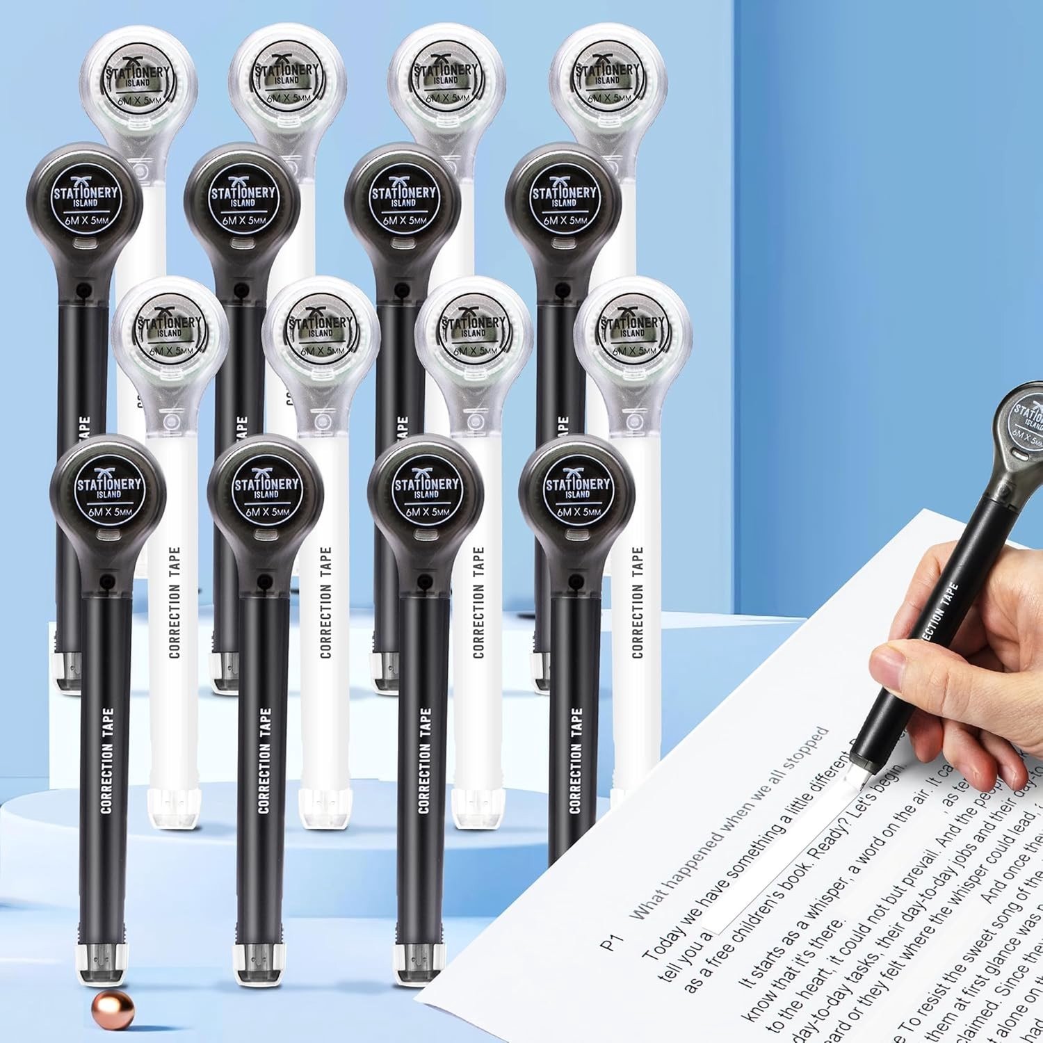 Correctie Tape Pen - Wit - Set van 16 - Voor Nauwkeurig Corrigeren