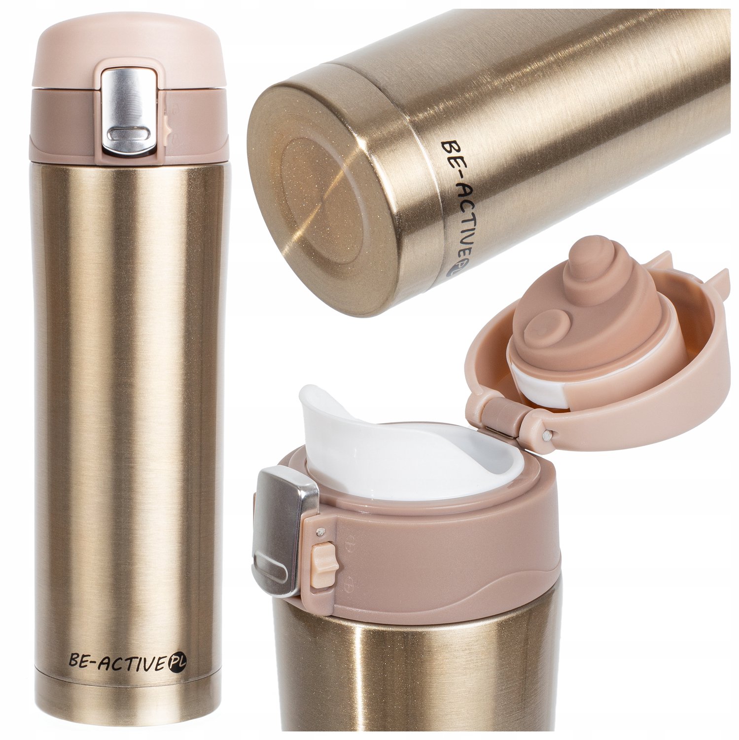 Thermosbeker 400ml - Lekvrij, Warm/Koud, Goudkleurig