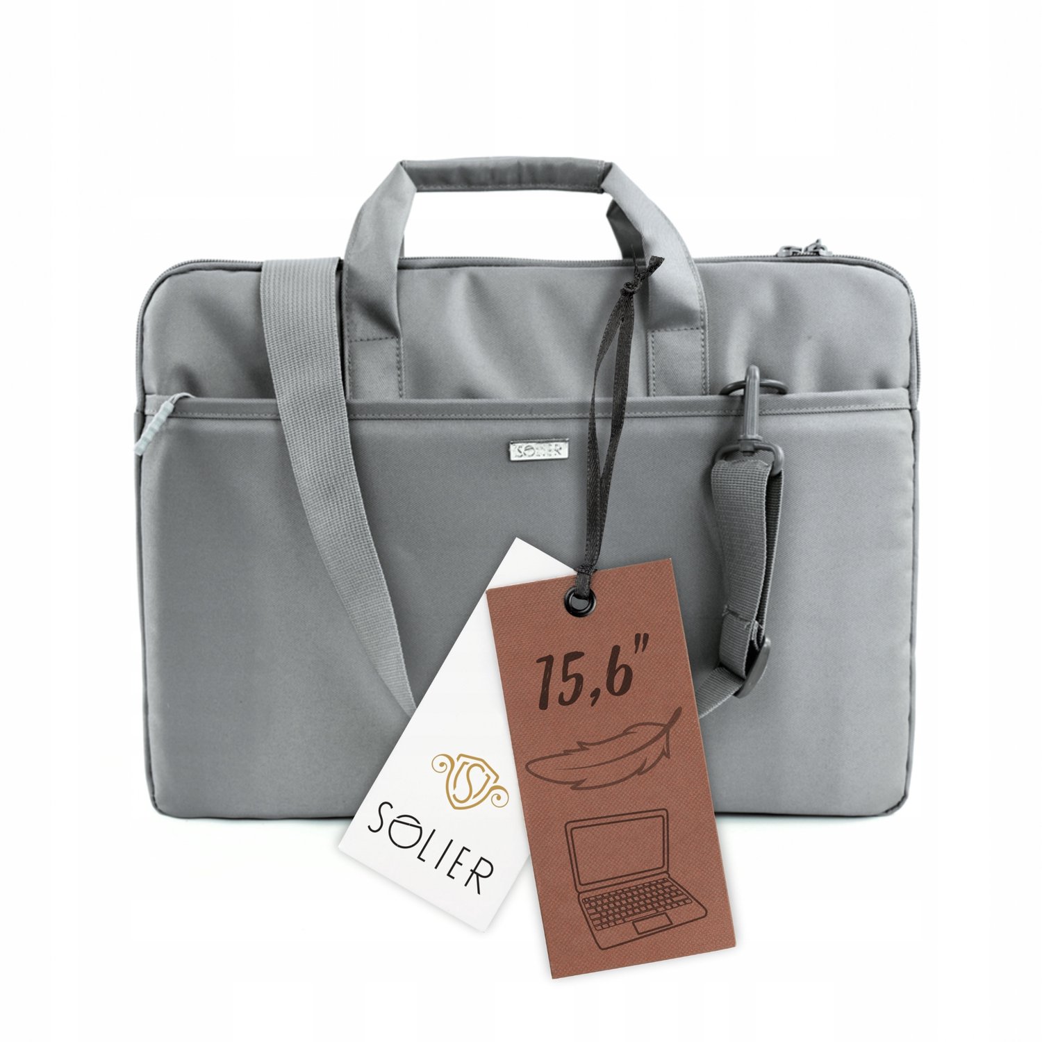 Solier Venga Laptop Tas 15,6" Grijs - Lichtgewicht & Functioneel