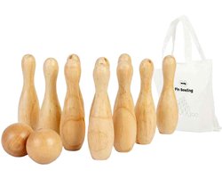BigJigs houten bowling set - kleurrijk speelgoed voor kinderen.