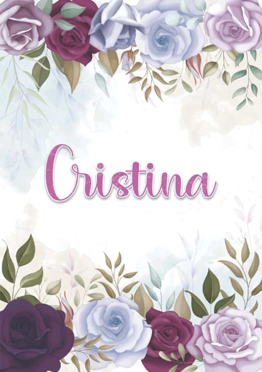 Taccuino A5 | Nome personalizzato Cristina | Regalo di compleanno per moglie mamma sorella figlia ... | Design: decorazione floreale | 120 pagine a righe, piccolo formato A5 (14.8 x 21 cm)