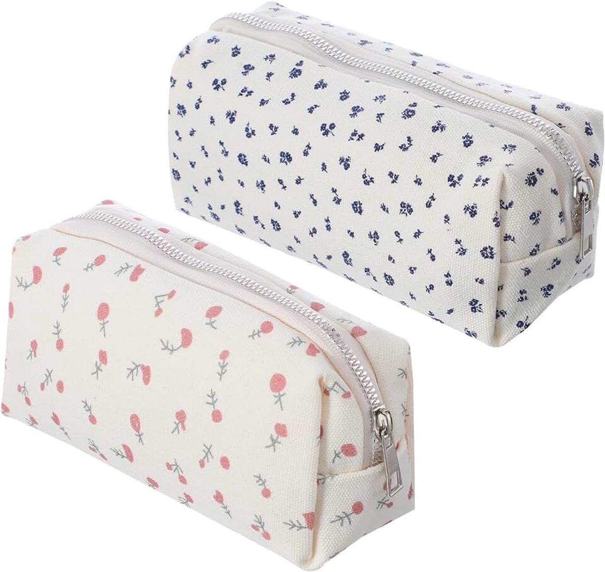 2 stuks bloemenetui, etui met ritssluiting, etui voor esthetische pennen, pennenetui voor school, kantoor