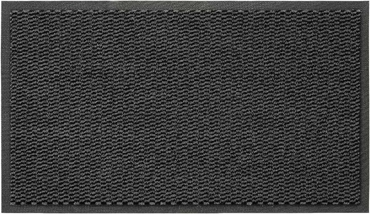 Defender Buitendeurmat, 90 x 150 cm, antislip absorberende deurmat, binnenmat, welkomstmat, machinewasbaar, vloermat laag profiel voor voordeur, ingang, keuken, terras - antraciet