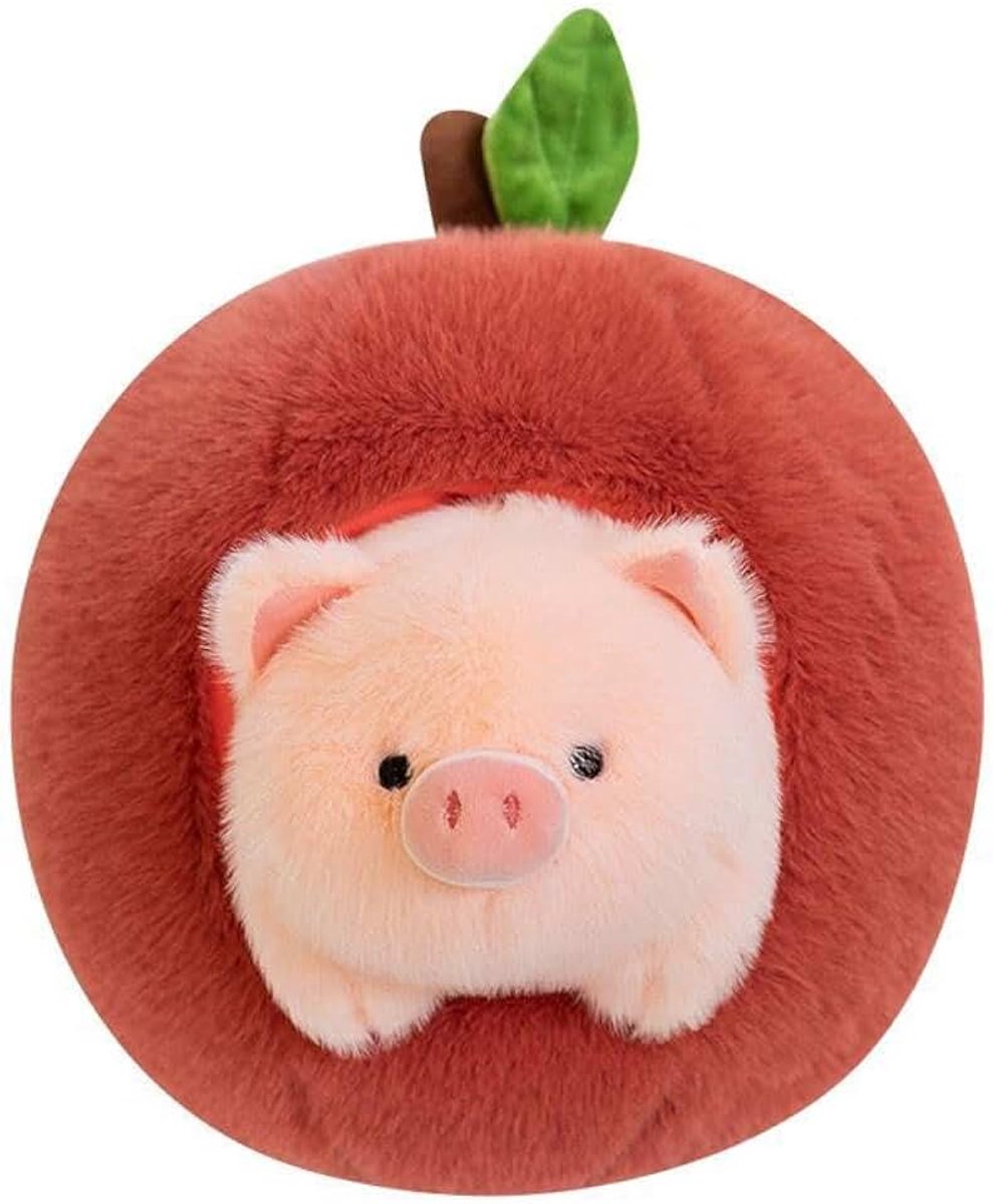 Varkensappel 2-in-1 afneembaar en multifunctioneel super zacht als metgezel Interessant voor knuffelen, dutten en decoreren, baby- en kindercadeau, Kerstmis voor meisjes en jongens