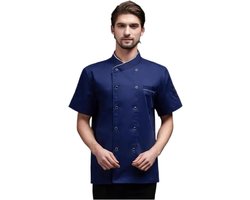 Chesoon Chef-jas, korte mouwen, uniseks, uniform, hotel, restaurant, maten S-4XL, ademende stof, vuilafstotend, industrieel ondergoed