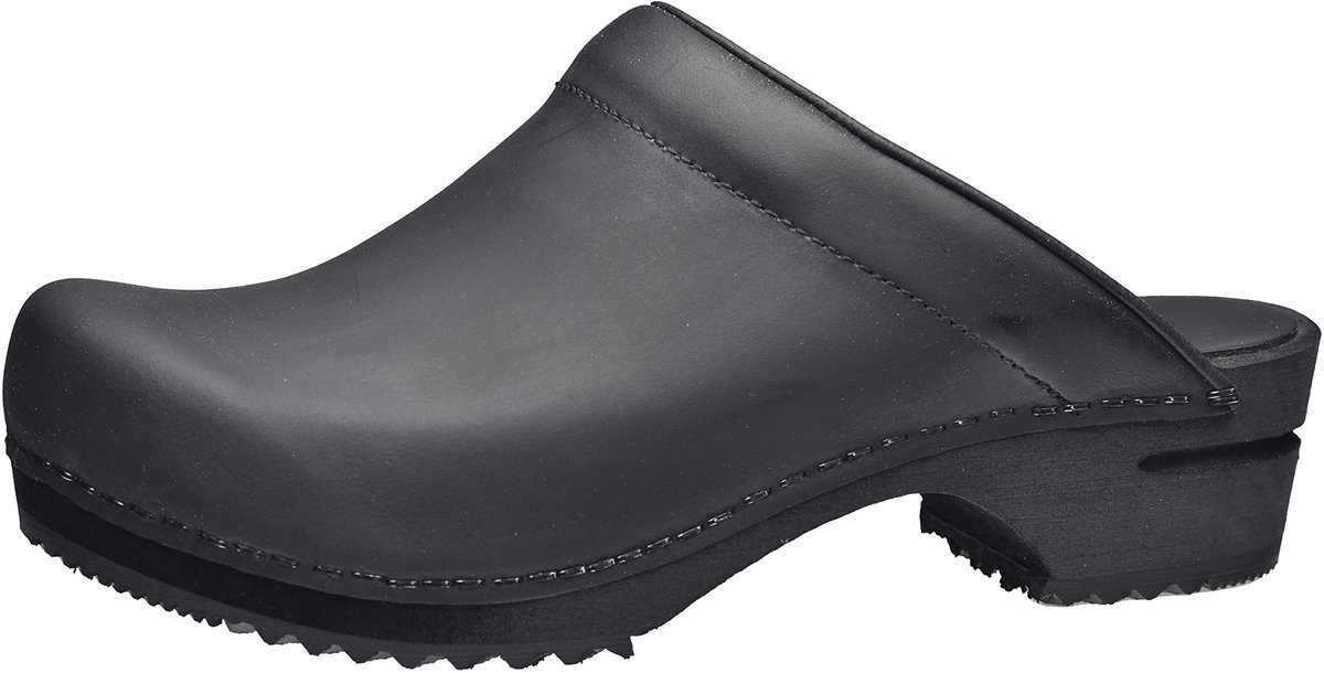Mule Clog | Originele handgemaakte houten lederen klomp voor dames | Duurzame zool