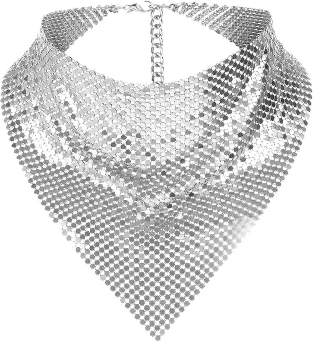 bandanasjaal voor feest, punk, metallic halsdoek voor dames, modieuze stropdas, club, feestkostuum, halsdoek