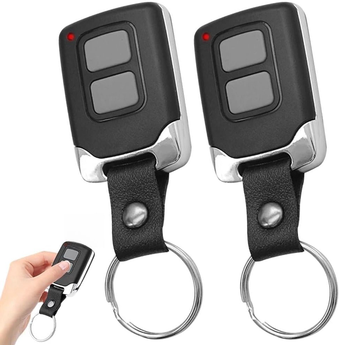 2 stuks handzender 433 mhz, garagedeurbediening, draadloze afstandsbediening voor garagedeur, garagedeurmotor, handzender voor garagedeur voor 1527-chip