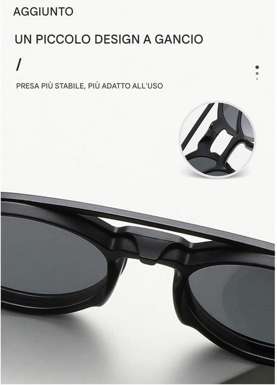 Zonneklep – gepolariseerde clip op uv-beschermglazen, niet-verblindend, retro-design, elegant framedesign, comfortabele pasvorm, licht, ideaal voor mannen en vrouwen — afbeelding 4
