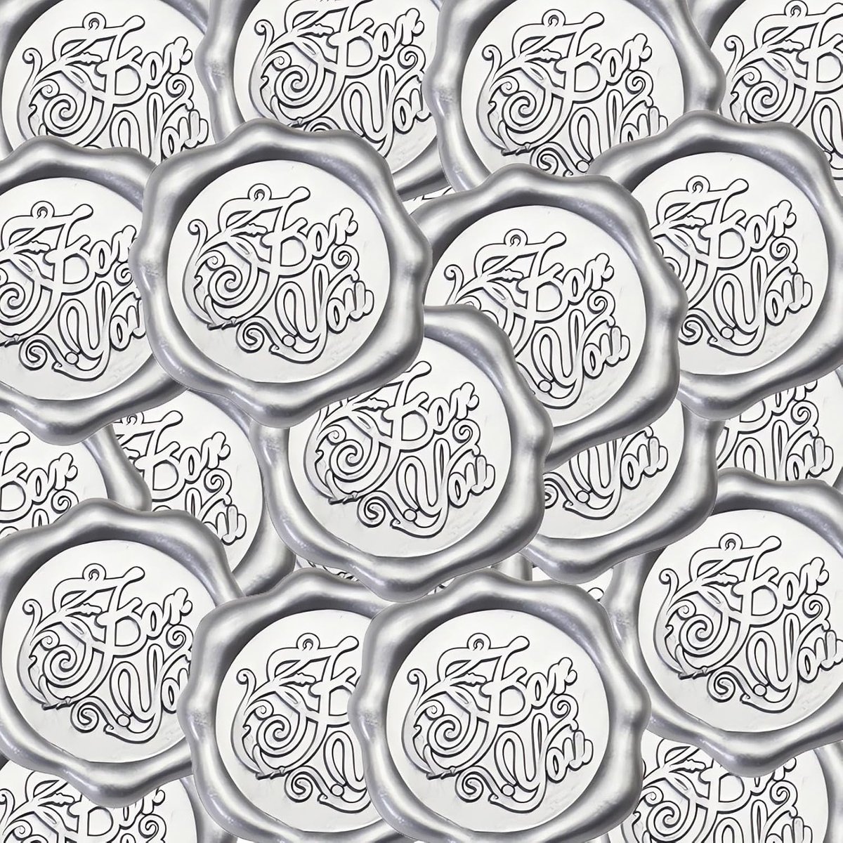 Seal Stickers, 50 stuks zilver voor u, kant-en-klare zelfklevende envelopafdichtingslabels voor huwelijksuitnodigingen, geschenkverpakking, briefplakboek