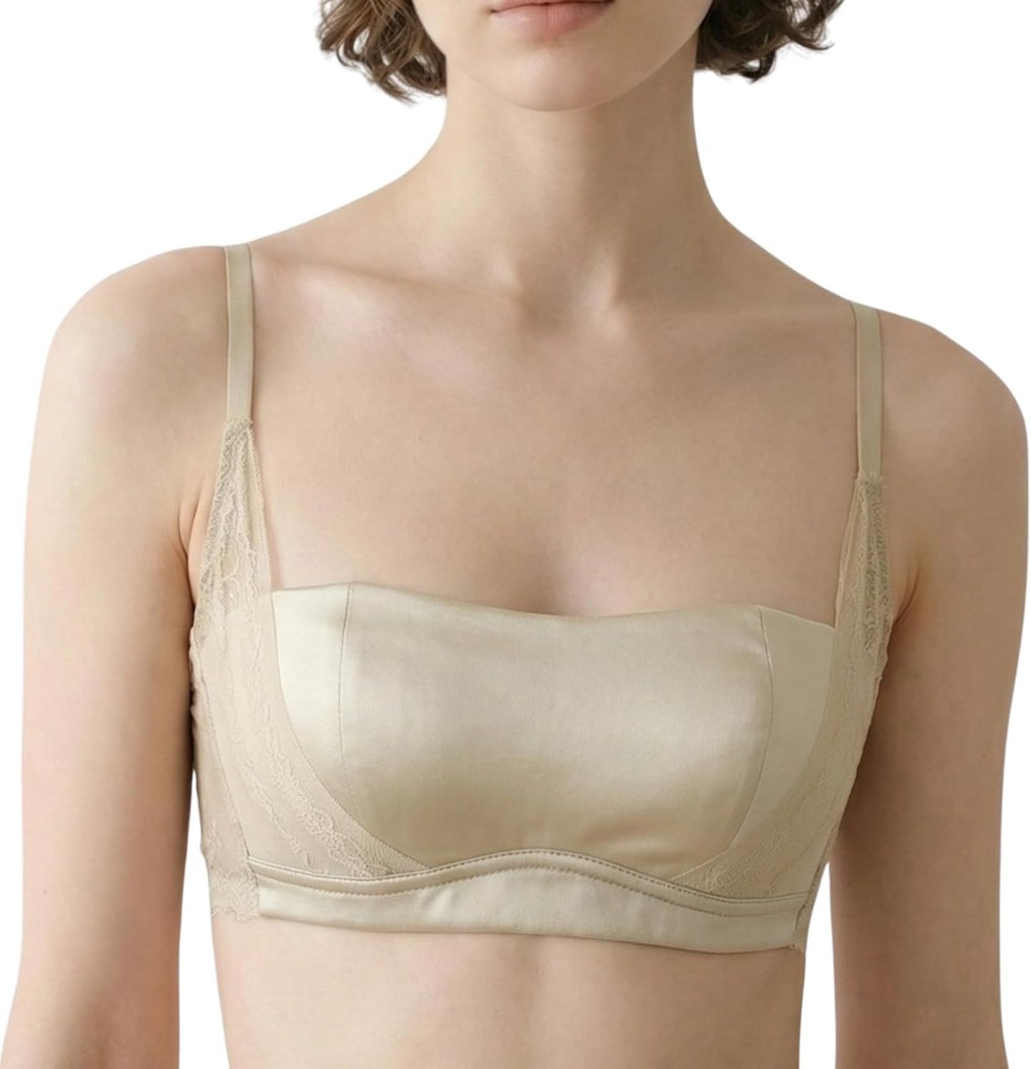 Satijnen bralette voor dames, demi balconette-beha