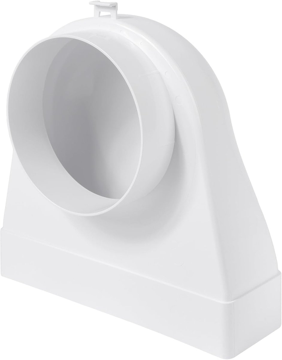 Systems 204 x 60 mm rechthoekige 90° hoekkanaalverbinder – overgang naar buis met Ø125 mm - luchtinlaat, uitlaatkoppeling voor HVAC-systemen - ventilatieaansluiting voor verwarming, koeling