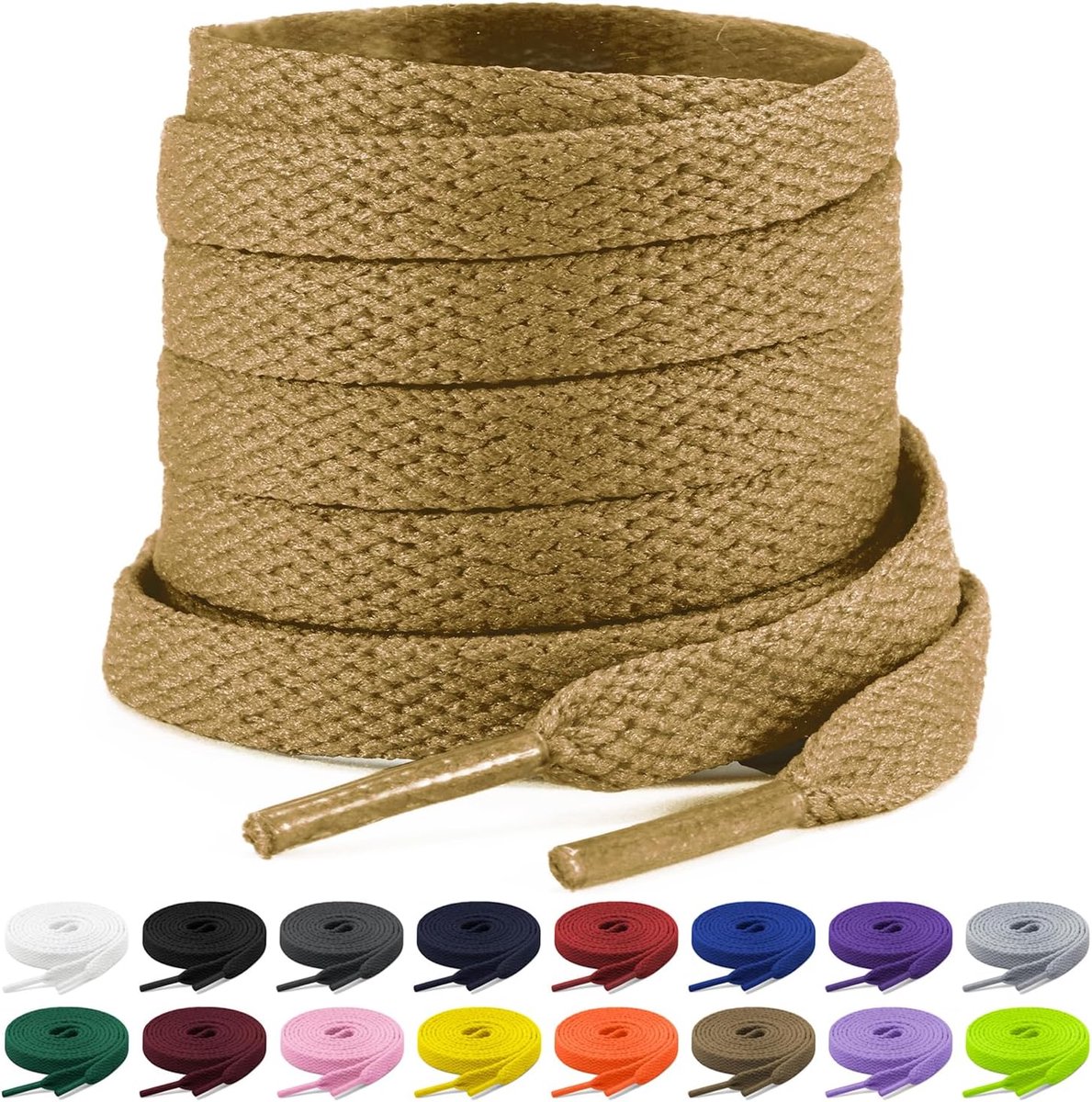 2 paar platte veters, 8 mm brede veters, platte veters, vervangende schoenveters voor sportschoenen, hardlopen, volwassenen, kinderen, polyester
