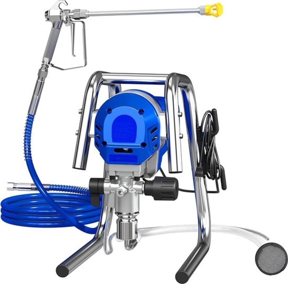 Airless verfspuit met 9m slang - 30 cm verlenging - sproeikop 515 - debiet 12 l/min - druk 227 bar