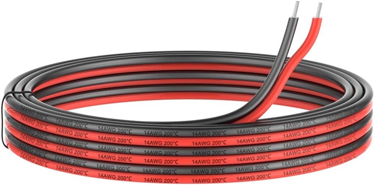 Elektriciteitsdraad - Rood - 5 m - 2,0 mm² Siliconenkabel - Voor Elektrische Toepassingen