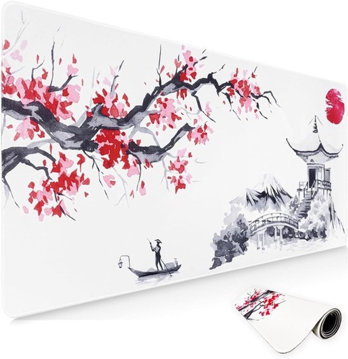 Grote Witte XXL Muismat 900x400mm met Antislip Rubber Onderkant voor Thuis en Kantoor, Ideaal voor Gaming en Werkplek