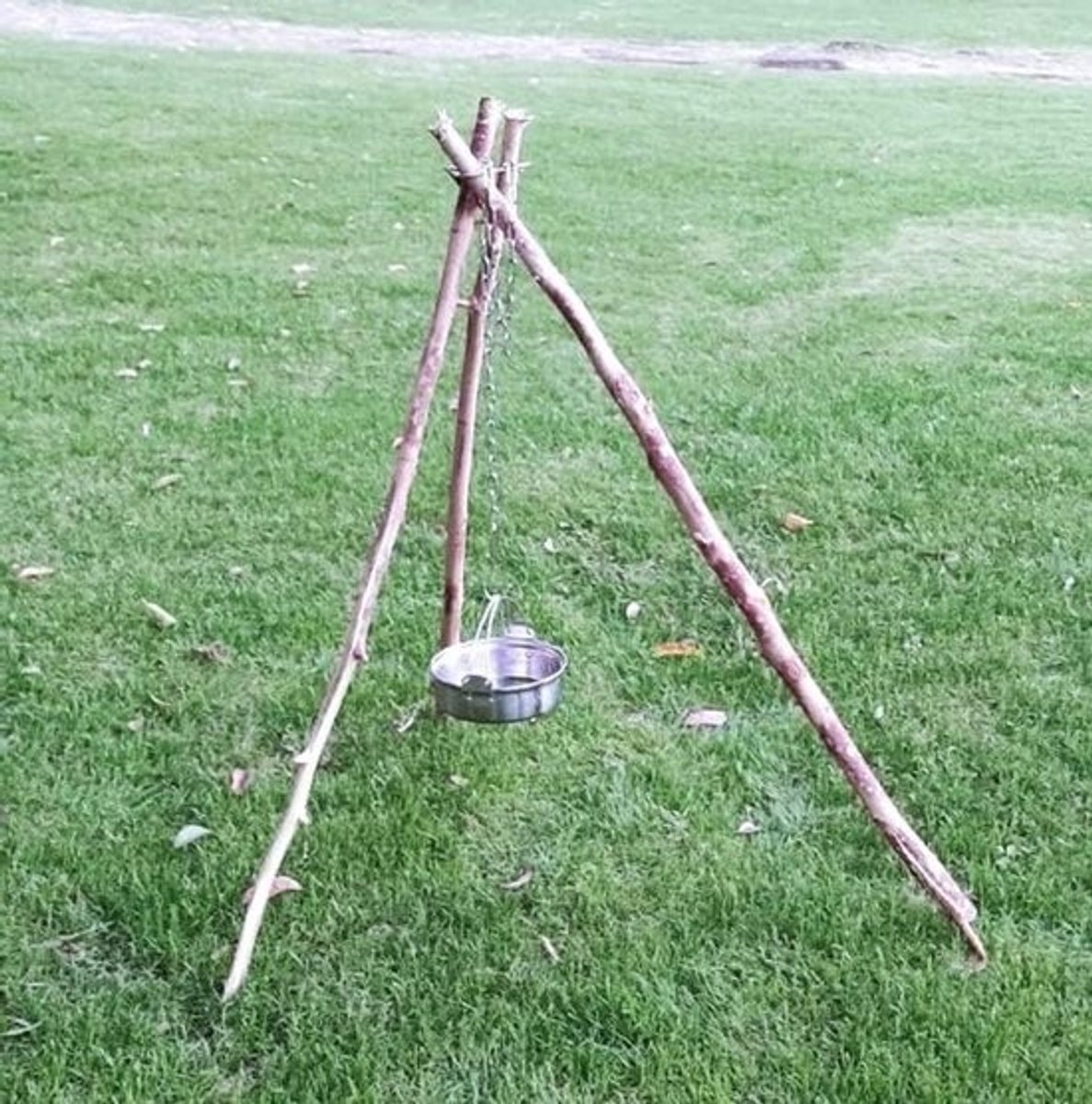 Draagbare Camping Tripod Set voor Koken - Roestvrijstalen Campfire Accessoires met Verstelbare Ketting en Haak, voor Buiten Koken en Kamperen