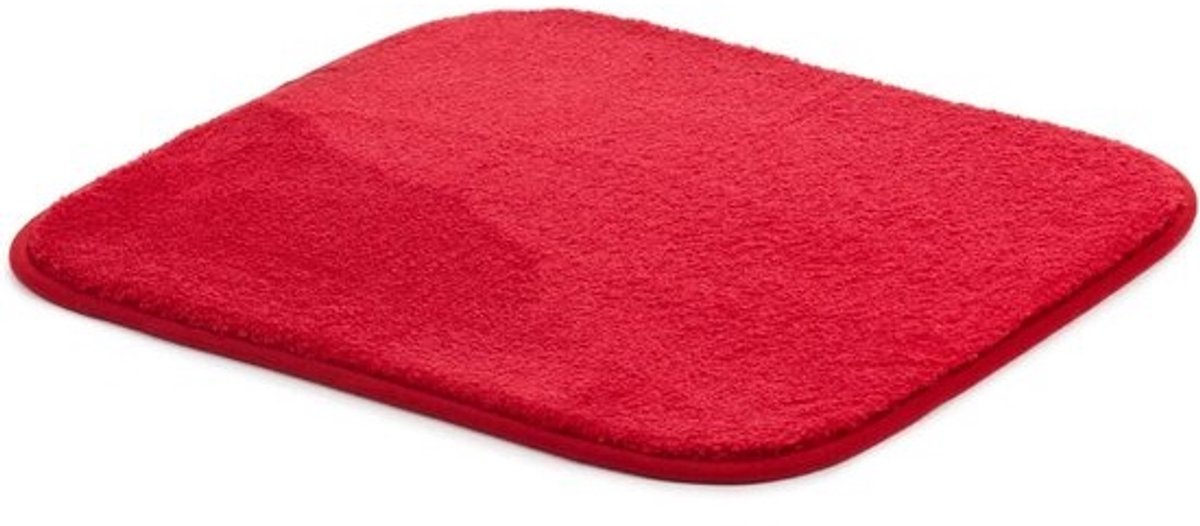 Hoogpolig Badmat Rood - Zacht & Antislip - 50x45 cm