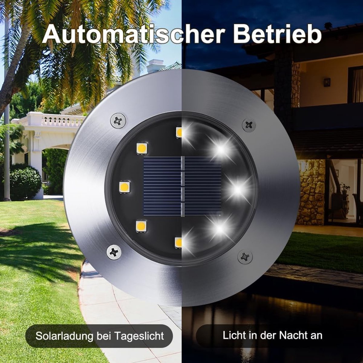 Set van 16 Zonne-energie Tuinverlichting met 8 LED's - Waterdichte Buitenverlichting voor Tuin, Oprit en Pad