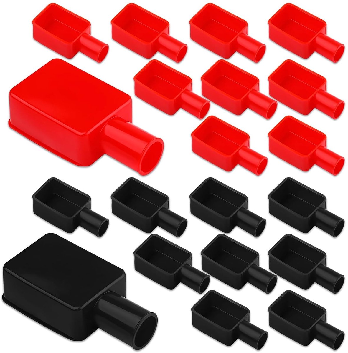 20 stuks accuklemafdekking, rood en zwart, accupoolbeschermkapjes, batterijpoolafdekking, isolerende batterijafdekking, accuklembescherming voor auto, motorfiets, vrachtwagen, camper