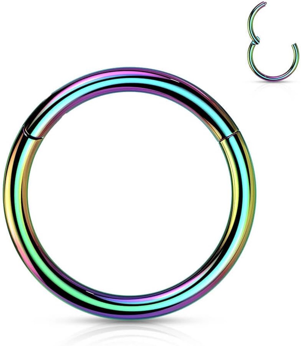 Clicker ring piercing segmentring zilver helix, tragus, oor, neusring, septum 6, 8, 10 mm