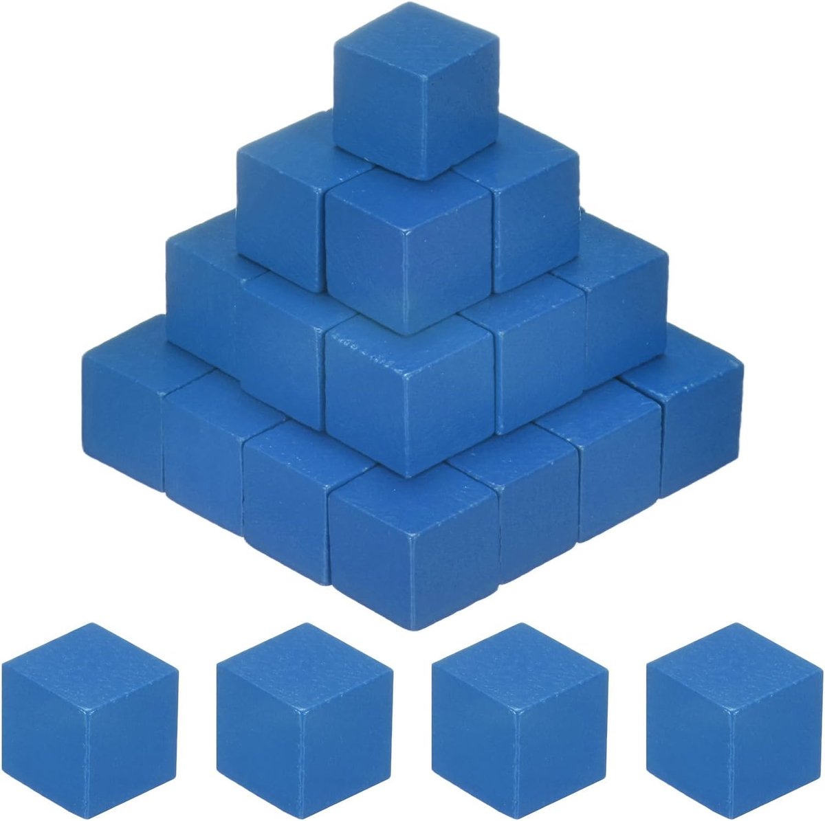 Houten kubus, 1 cm gekleurde natuurlijke houten blokken voor knutselen, puzzelspelletjes, bruiloft, huisdecoratie, dobbelstenen, gebouw, vierkant blanco blok, blauw