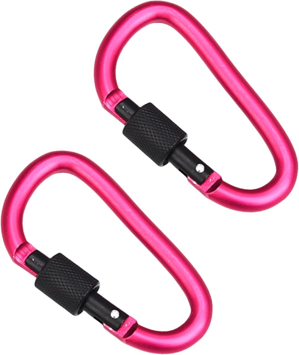 Aluminium Karabiner Clips met schroefslot - Compact Travel & Camping Essentials voor sleutelring, outdoor avonturen en vrouwen vakantie uitrusting
