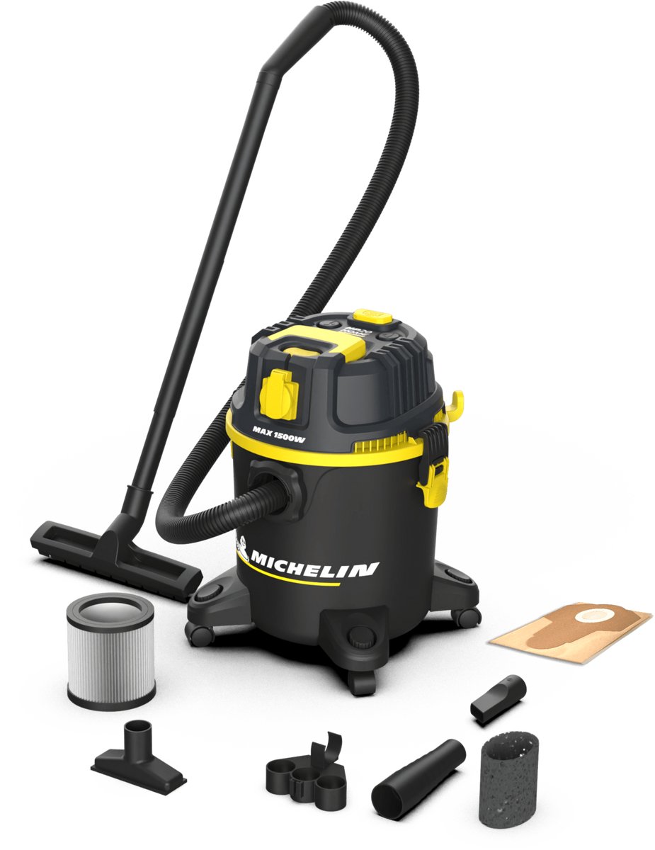 Michelin HP20 HOME nat- en droogstofzuiger | 20 l | zakloos met filterschudder Zwart