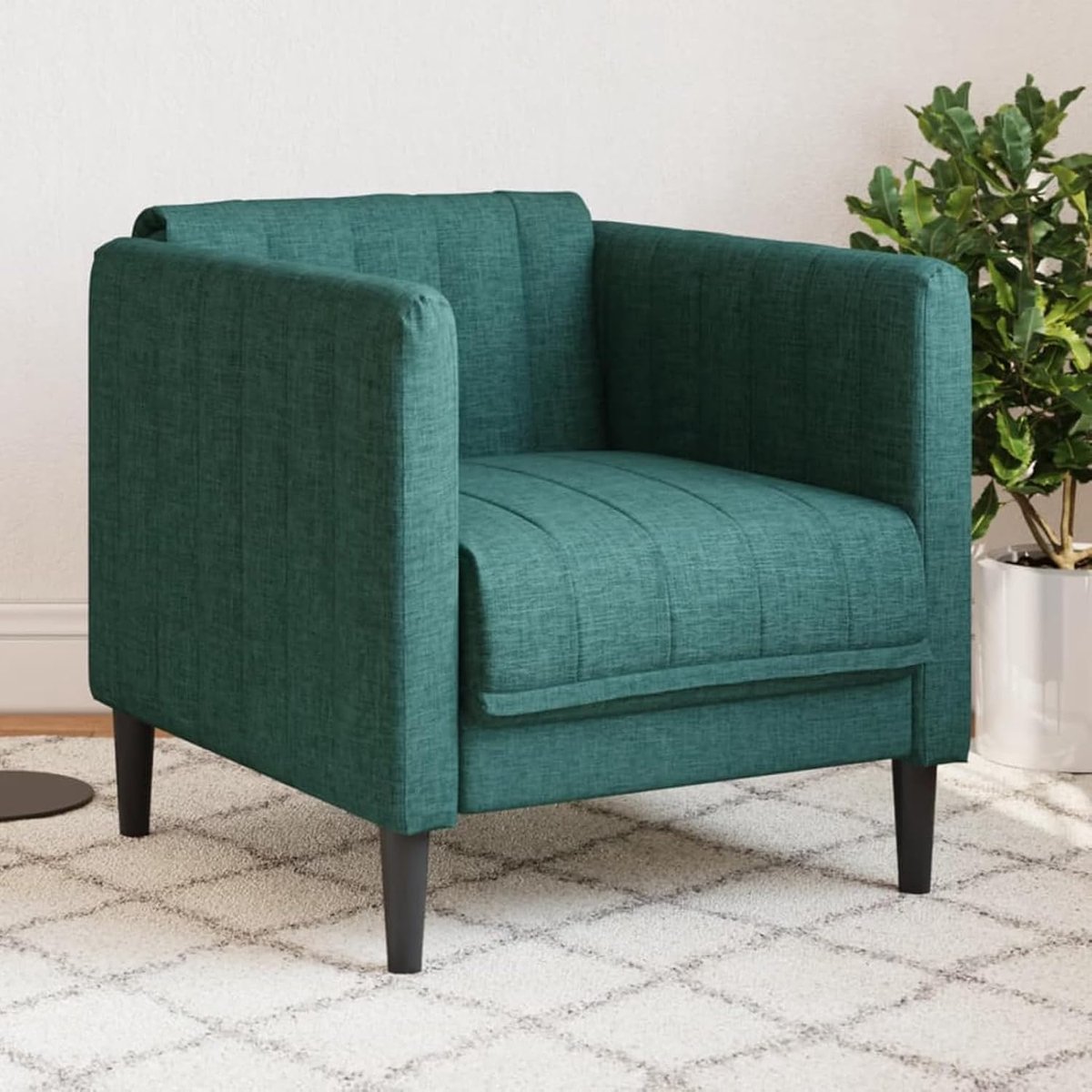 Fauteuil donkergroen stof, leesstoel slaapstoel loungestoel relax-bank voor woonkamer slaapkamer senioren 372599
