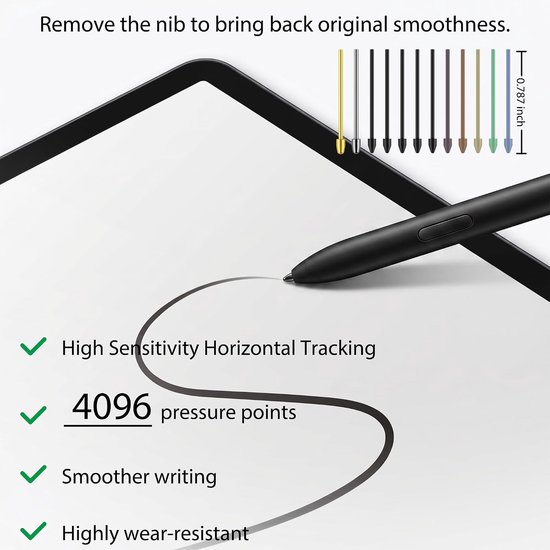 2 metalen + 10 plastic pen tips vervanging voor Samsung Galaxy Tab S10/S9/S8/S7/S6, S26/S25/S24/S23/S22 Ultra S Pen, penpunten+Clip + Opbergdoos (2+5+5 stuks set) — afbeelding 2