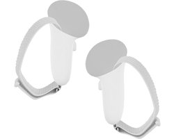 2 Stuks VR Antislip Controller Grips, Witte Plastic Nylon Verstelbare Knokkelbandjes Antislip Handgreep Cover & Beschermende Accessoires voor Meta Quest3/3s