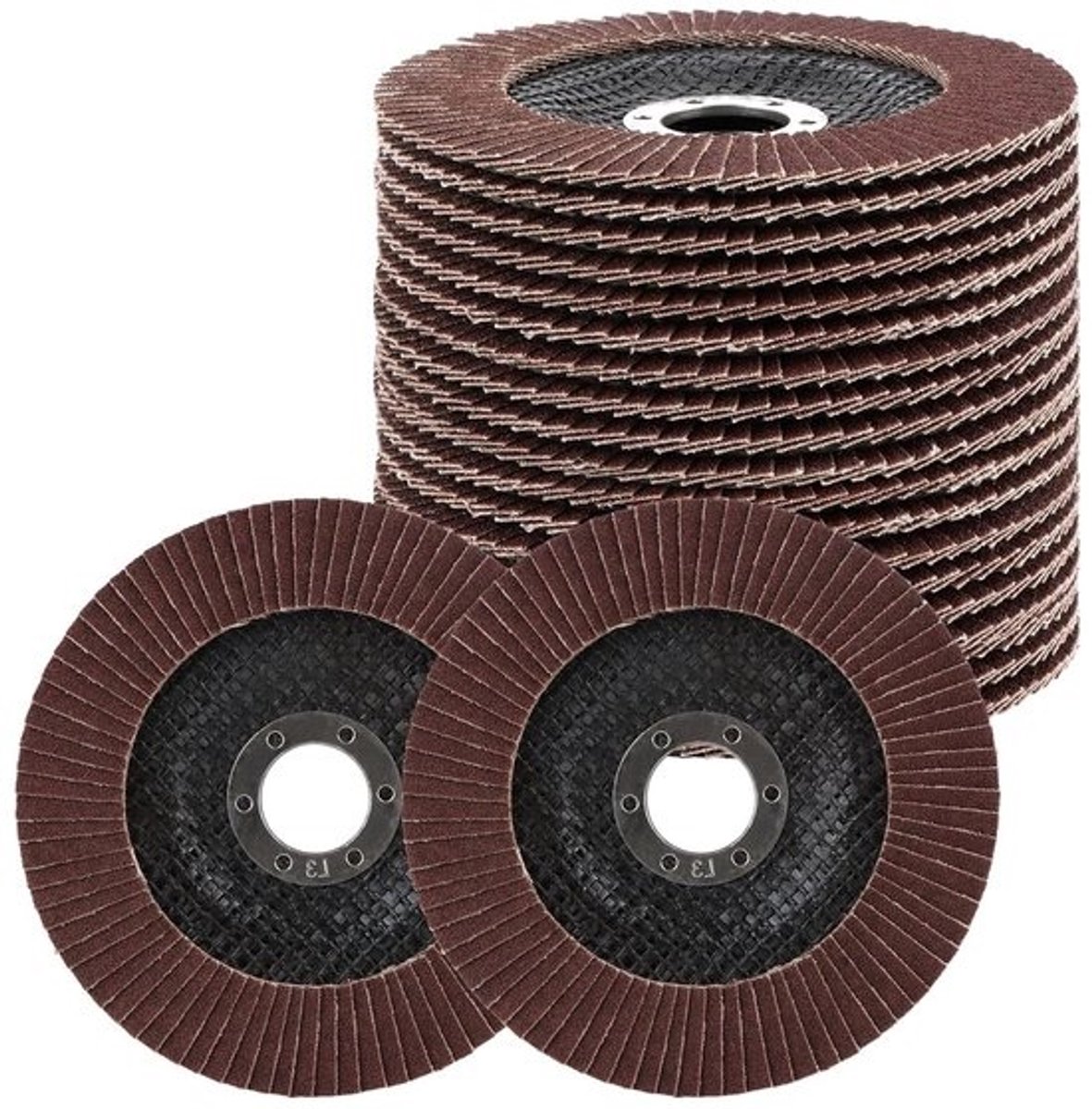 Dailygoods - slijpschijven 125 mm - set van 20 - korrel 80 - lamellenschijven metaal - zirkonia - ideaal voor ontbramen en polijsten - schuurschijven