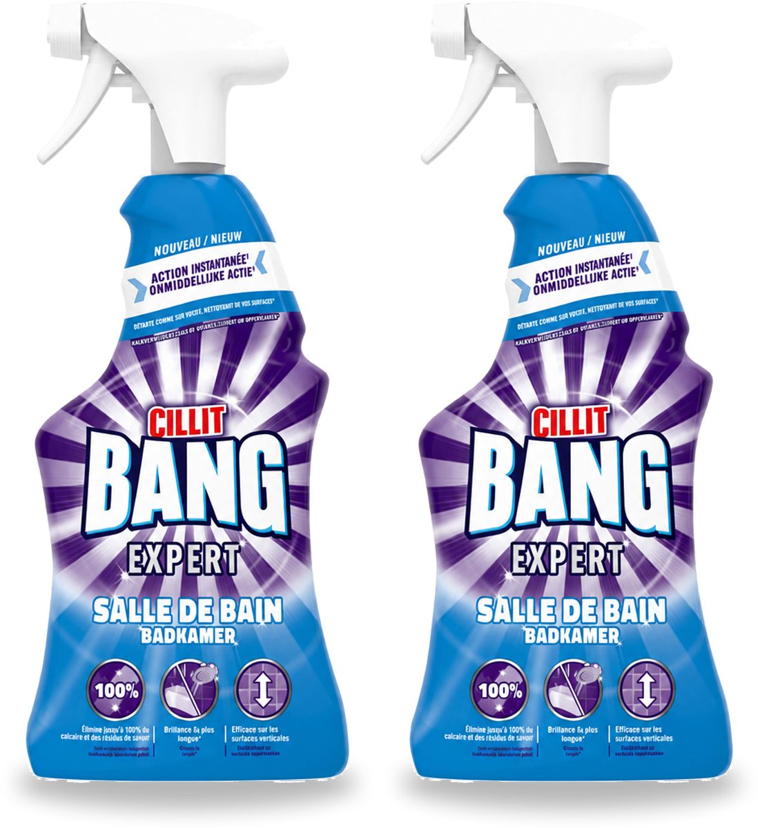 2 x Cillit Bang – Schoonmaakspray – Badkamerreiniger – 750 ml - Voordeelverpakking - 2 stuks