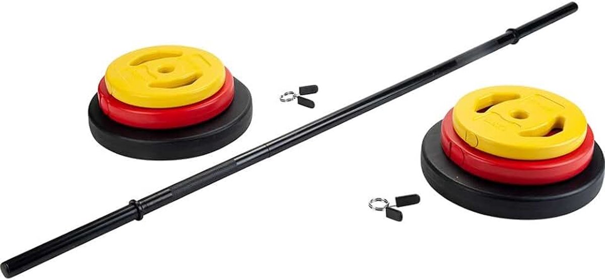 - Cement Barbell Set 20Kg voor Home Gym, Fitness en Krachttraining, Zwart