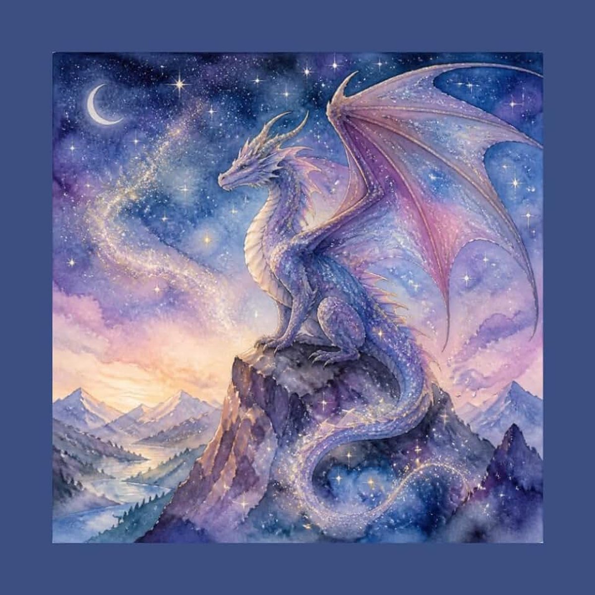 "Magic", Magischer Drache, 50 Seiten, weiß, kariert, large: Mondlicht, Sternenstaub, Skizzenheft, Skizzenbuch, Karoheft