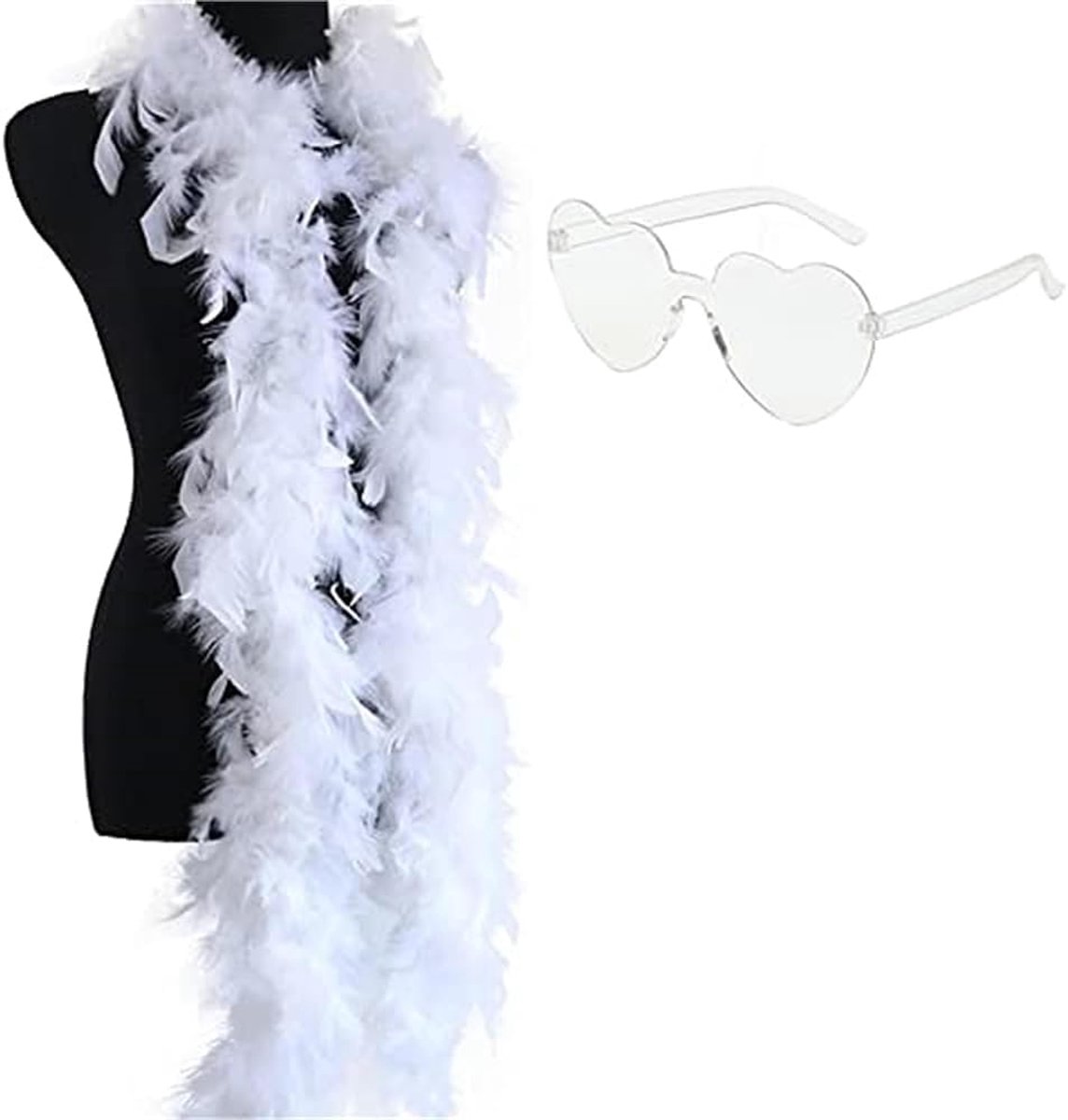 Brillen, verenboas voor vrouwen voor bruiloft, feest, carnaval, kostuumdecoratie