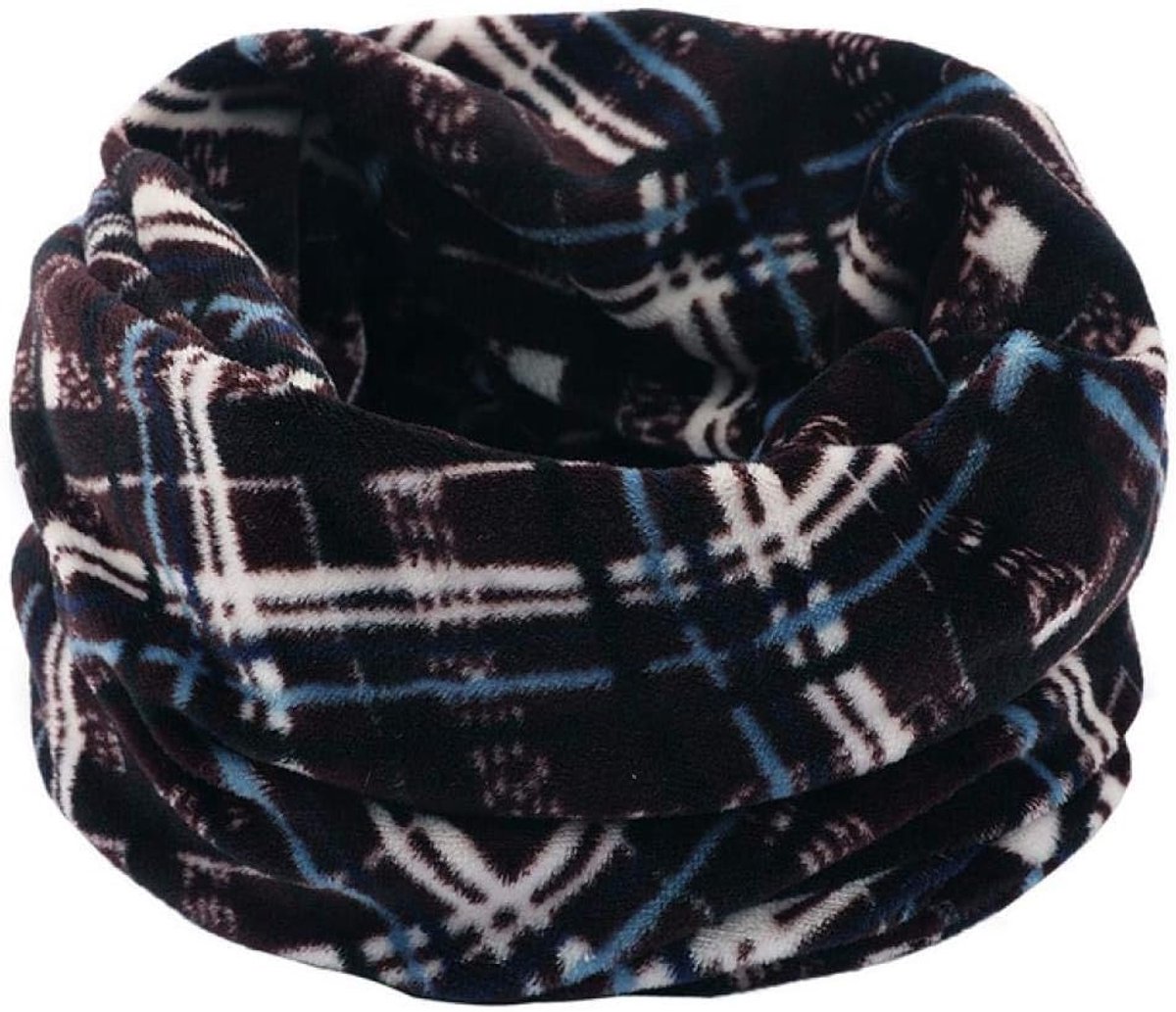 Sjaal heren plaid dubbele kraag plus fluweel comfortabele warme gebreide winter sjaal