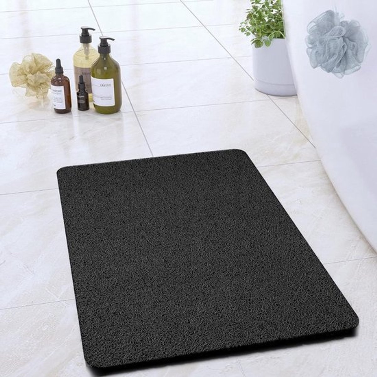 Douchemat - Badmat - Veilig Douchen - Zonder zuignappen - 40 x 100 cm - Zwart