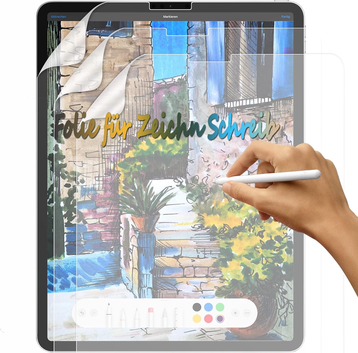 3 stuks Like Matte papieren folie voor iPad Pro 12,9 2022 M2/2021/2020/2018