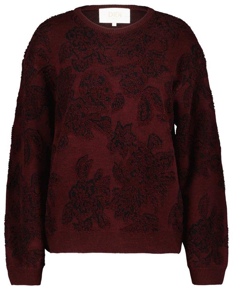 DIDI Dames Pullover Petals Wine Floral jacquard maat 48