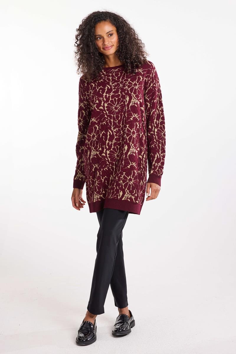 DIDI Dames Pullover Amara Wine red Alivio jacquard maat 46