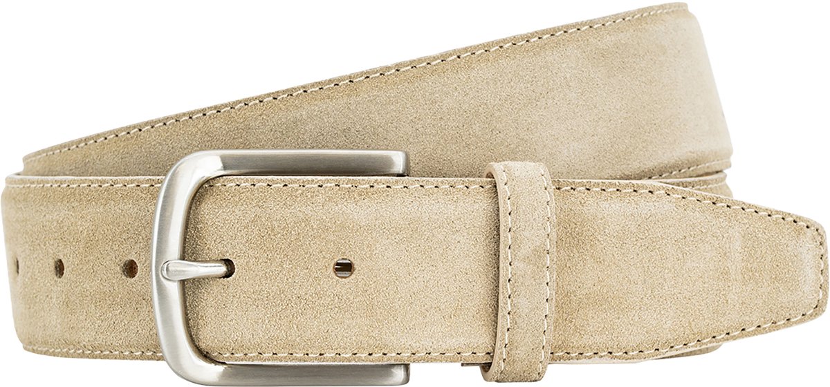 LINDENMANN leren heren riem - zand